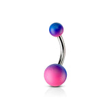 Two Tone Rubber Coating Belly Button Navel Rings