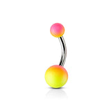 Two Tone Rubber Coating Belly Button Navel Rings