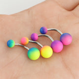 Two Tone Rubber Coating Belly Button Navel Rings