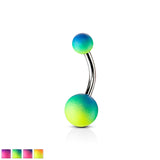 Two Tone Rubber Coating Belly Button Navel Rings