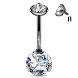 CZ Titanium IP Internal Threaded Belly Button Navel Rings