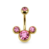 Triple Bubble CZ Titanium Belly Button Navel Rings