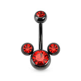 Triple Bubble CZ Titanium Belly Button Navel Rings