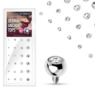 24 Pc Mix Size CZ Dermal Anchor Top Package