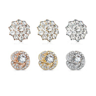 24 Pc Box Set Flower And Roes Blossom CZ Dermal Anchor Tops Internally Threaded