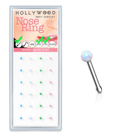 24 Pc Pre Loaded 2.5mm Opal Ball Nose Bone Stud Rings