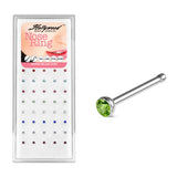 40 Pc Mixed 2mm CZ Ball Surgical Steel Nose Bone Stud Pack