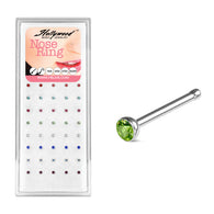 40 Pc Mixed 2mm CZ Ball Surgical Steel Nose Bone Stud Pack