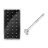 24 Pc Package .925 Sterling SilverCZ Bendable Fishail Nose Stud Rings
