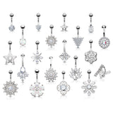 20 Pc Box Package 14K Gold Plated CZ Assorted Navel Belly Button Ring