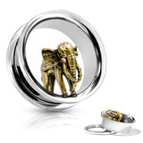 Gold Elephant 316L Surgical Steel Screw Fit Flesh Tunnel Plugs