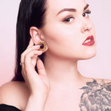 1 Pc Tribal Lotus Flower With Zircon Set Petal Screw Fit Flesh Tunnels Plugs