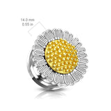 1 Pc Daisy Flower Top 316L Surgical Steel Screw Fit Flesh Tunnels Plugs