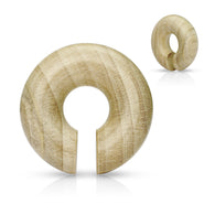 Organic Crocodile Wood Round Ear Spiral Taper/ Septum Hangers
