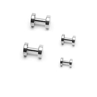 3 Pair Stretching Ear Kit Surgical Stainless Steel Plugs Screw Fit Flesh Tunnels