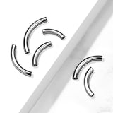 10 Pc Pack Internally Threaded 316L Surgical Steel Curved Barbell Pins