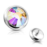 Mixed Sz Flat Bottom Dome Assorted CZ Dermal Anchor Top