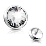 Mixed Sz Flat Bottom Dome Assorted CZ Dermal Anchor Top