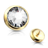 Mixed Sz Flat Bottom Dome Assorted CZ Dermal Anchor Top