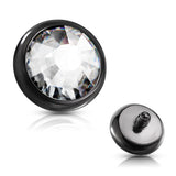 Mixed Sz Flat Bottom Dome Assorted CZ Dermal Anchor Top