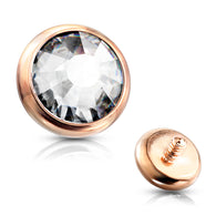 Rose Gold Internally Threaded Flat Gem Bezel Set Disc Top