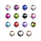 Mixed Sz Flat Bottom Dome Assorted CZ Dermal Anchor Top