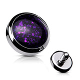 8 Colors Of Epoxy Covered Glitter Dermal Anchor Top Parts