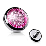 8 Colors Of Epoxy Covered Glitter Dermal Anchor Top Parts