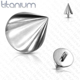 Titanium Internally Threaded Spike Lip Labret Dermal Anchor Top