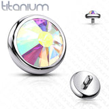 Implant Titanium Flat Crystal Dermal Anchor Top 14G