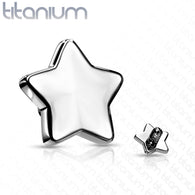 Titanium Flat Star Dermal Anchor Top
