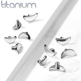 10Pc Value Pack Titanium Flat Crescent Moon Dermal Anchor Top