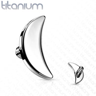Titanium Flat Crescent Moon Dermal Anchor Top