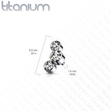 Titanium 3 Round Bezel CZ Top Parts For Lip Eyebrow Dermal