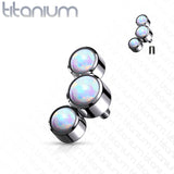 Titanium 3 Round Bezel Opal Dermal Anchor Top