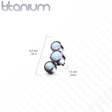 Titanium 3 Round Bezel Opal Dermal Anchor Top