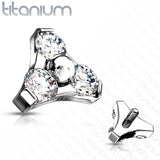 Titanium CZ Trinity Triangle Top Parts For Lip Eyebrow Dermal