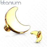 Titanium Flat Crescent Moon Top for Lip Eyebrow Dermal