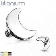 Titanium Flat Crescent Moon Top for Lip Eyebrow Dermal