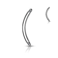 10pc Pack External Thread 316L Surgical Steel Curved Barbell Pins
