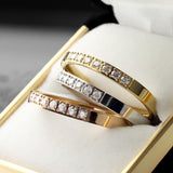 8 CZ CNC Machine Set Rose Gold Wedding Band Rings