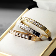 8 CZ CNC Machine Set Rose Gold Wedding Band Rings