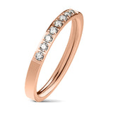 8 CZ CNC Machine Set Rose Gold Wedding Band Rings