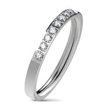 8 CZ CNC Machine Set Single Lined Stainless Steel Wedding Band Ring