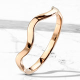 Wavy Line Stackable Rose Gold Rings
