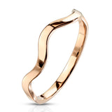 Wavy Line Stackable Rose Gold Rings