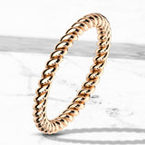 Braided Stackable Rose Gold Plated On Surgical Steel Rings