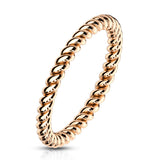Braided Stackable Rose Gold Plated On Surgical Steel Rings