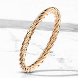 Twist Rose Gold Plated On Surgical Steel Rings