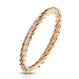 Twist Rose Gold Plated On Surgical Steel Rings